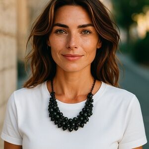 LIA SOPHIA Metallic & Matte Statement Necklace Round Cluster Beads 15 - 18 in W